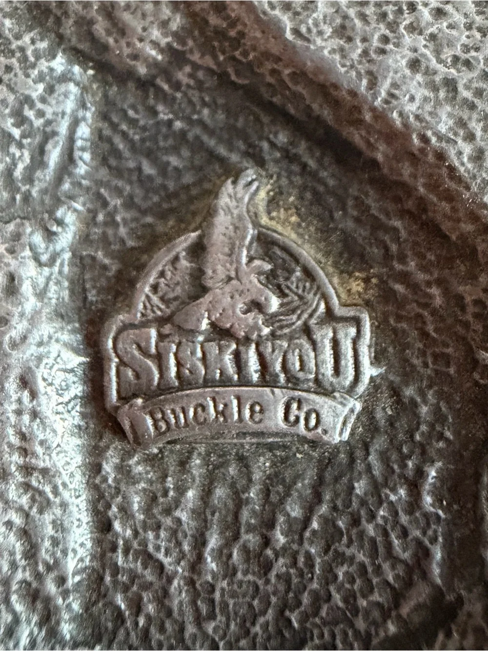 Vintage 1990 Siskiyou W89 Bald Eagle American Flag Pewter Belt Buckle USA